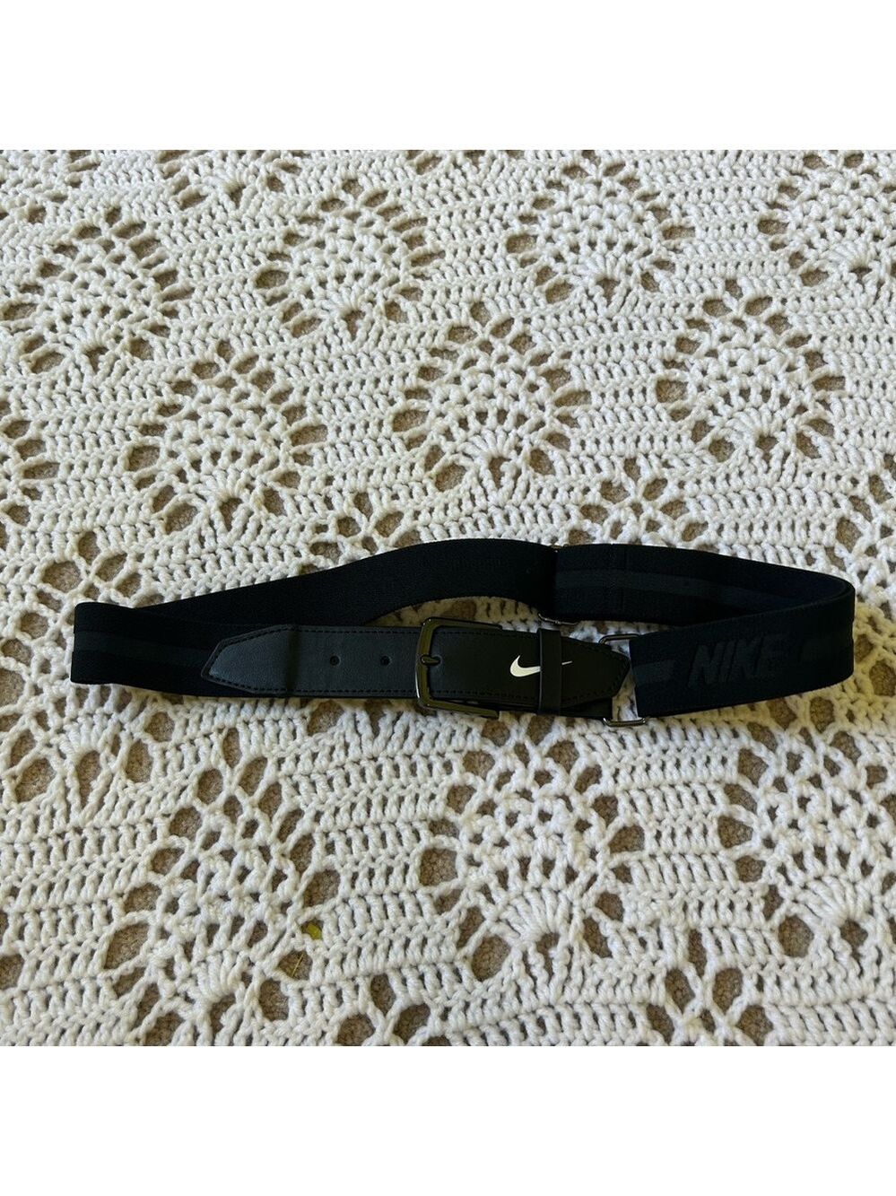 Nike Men's One Size Adjustable Baseball Belt With White Swoosh Athletic Sporty